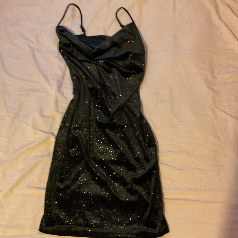 Elegant Black Glitter Dress